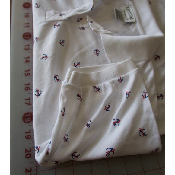 Vintage 80s White Nautical Polo Shirt L Coastal Sailor Preppy Cape Cod Nantucket - Picture 7 of 7